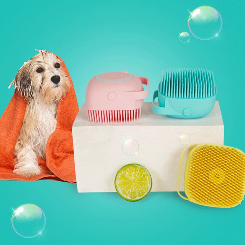Silicone Pet Bath & Grooming Brush For Dogs & Cats
