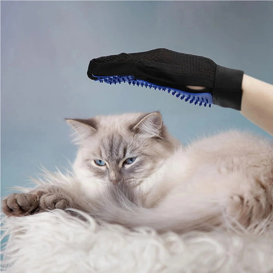 Pet Grooming & De-Shedding Gloves for Dogs, Cats & Other Animals