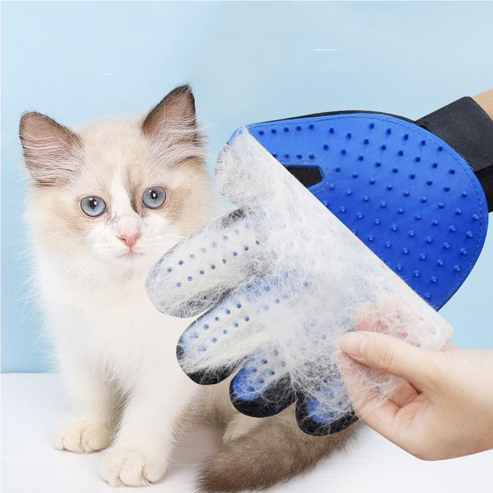 Pet Grooming & De-Shedding Gloves for Dogs, Cats & Other Animals